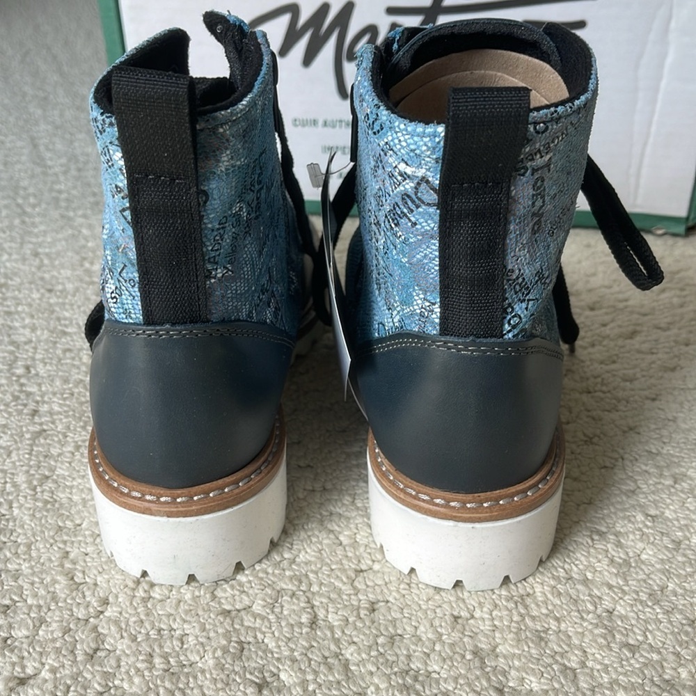 Martino NIB Women’s Nina Blue City Handmade Leather Boots Size 8 NEW - Picture 7 of 15